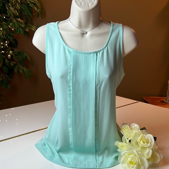 ANN TAYLOR SEA FOAM GREEN SLEEVELESS TOP SIZE SMALL - Picture 2 of 16